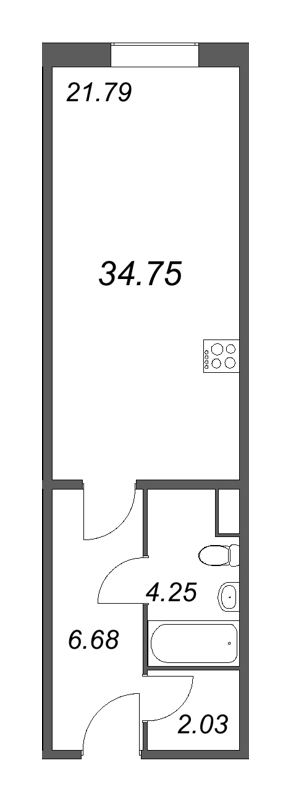 Студия 34,8 м²