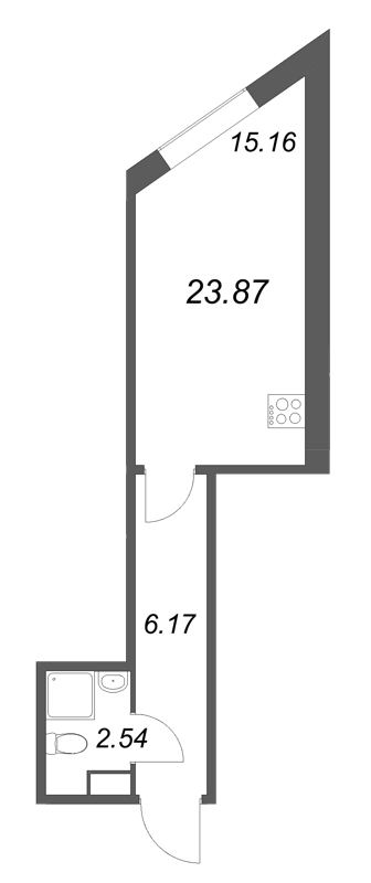 Студия 23,9 м²