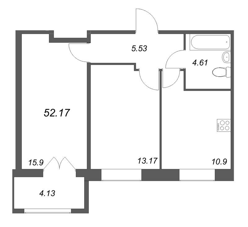 2 ккв 52,2 м²