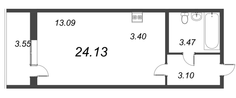 Студия 24,1 м²