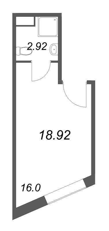 Студия 18,9 м²