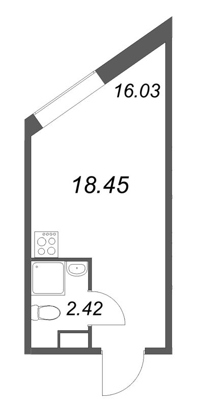 Студия 18,5 м²