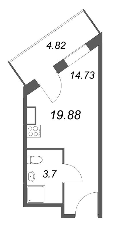 Студия 19,9 м²