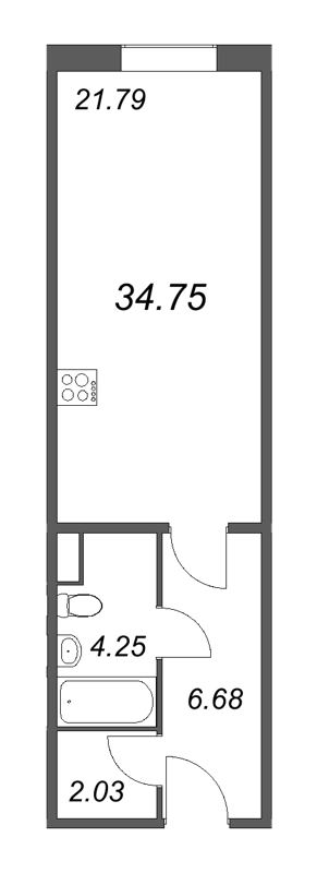 Студия 34,8 м²