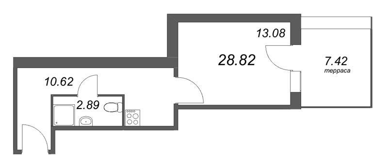 Студия 28,8 м²