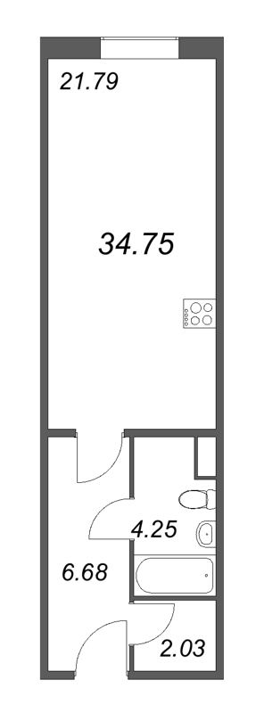 Студия 34,8 м²