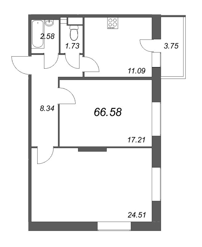 2 ккв 66,1 м²