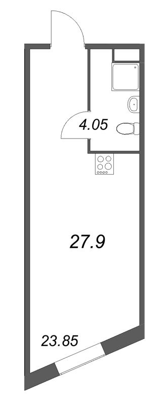 Студия 27,9 м²