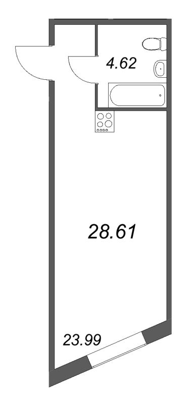 Студия 28,6 м²