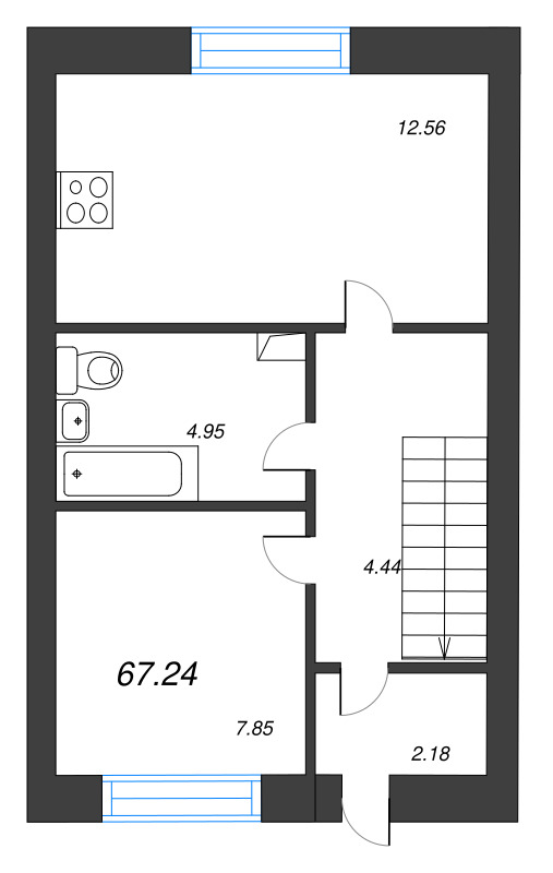 3 ккв 67,2 м²