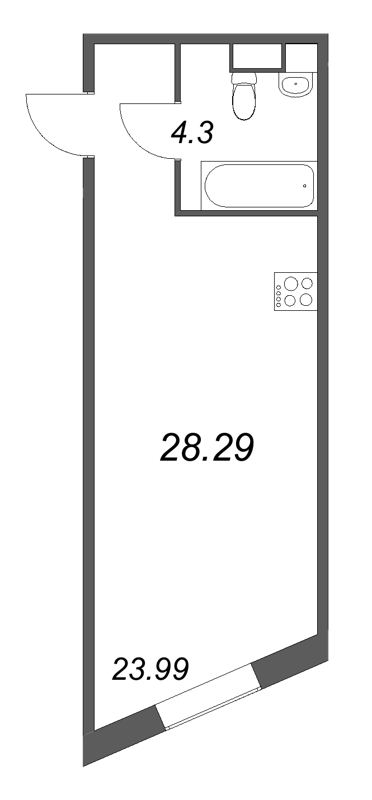 Студия 28,3 м²