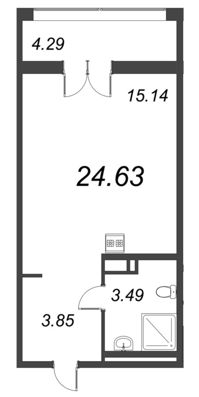 Студия 24,6 м²