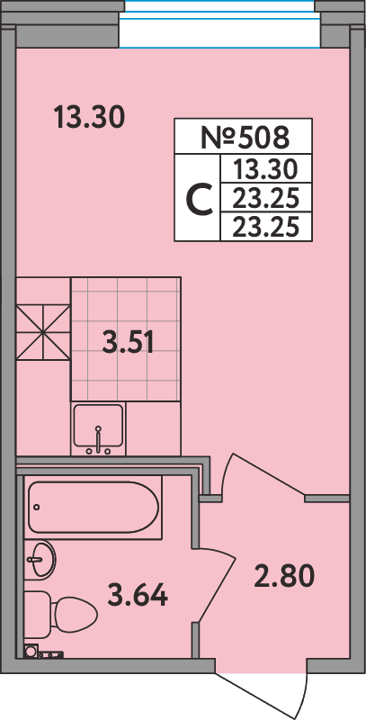Студия 23,1 м²