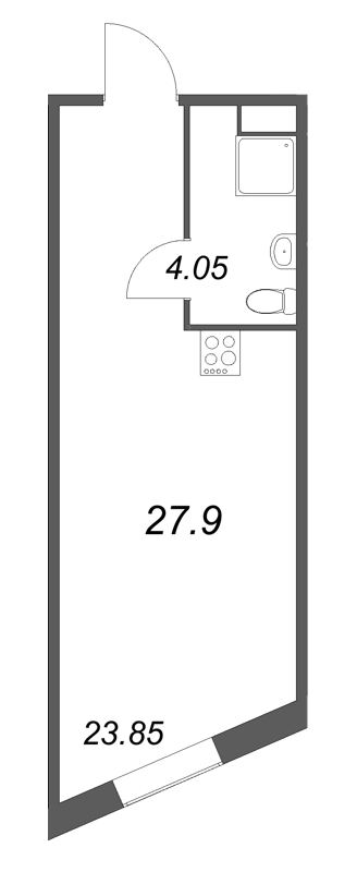 Студия 27,9 м²