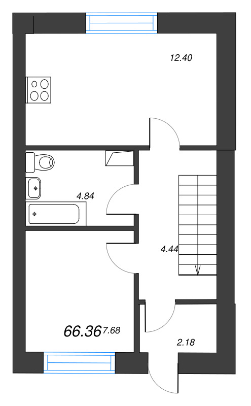 3 ккв 66,8 м²