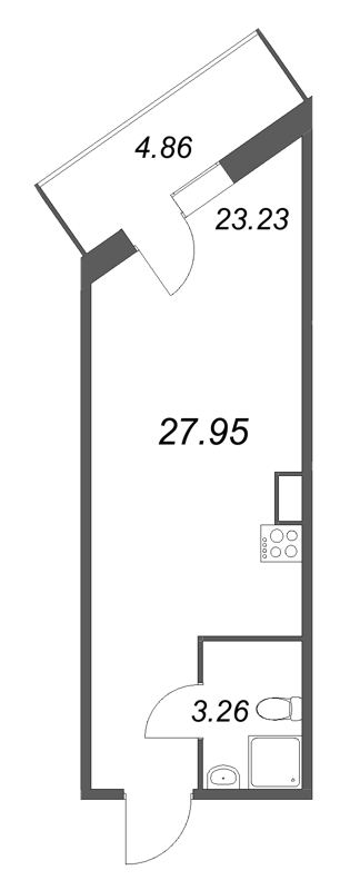 Студия 28 м²