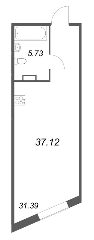 Студия 37,1 м²