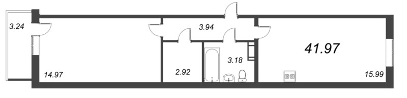 1 ккв 42 м²