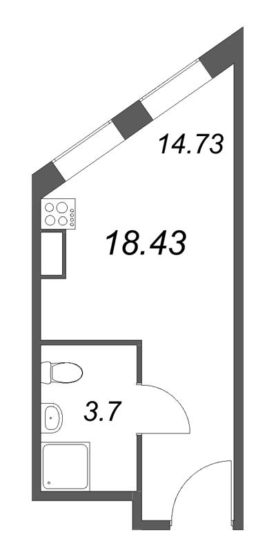 Студия 18,4 м²