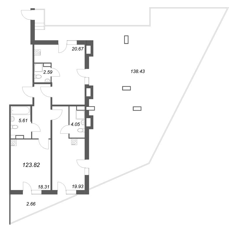 3 ккв (Евро) 123,8 м²