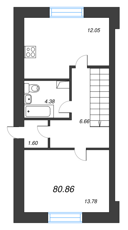 4 ккв 80,9 м²