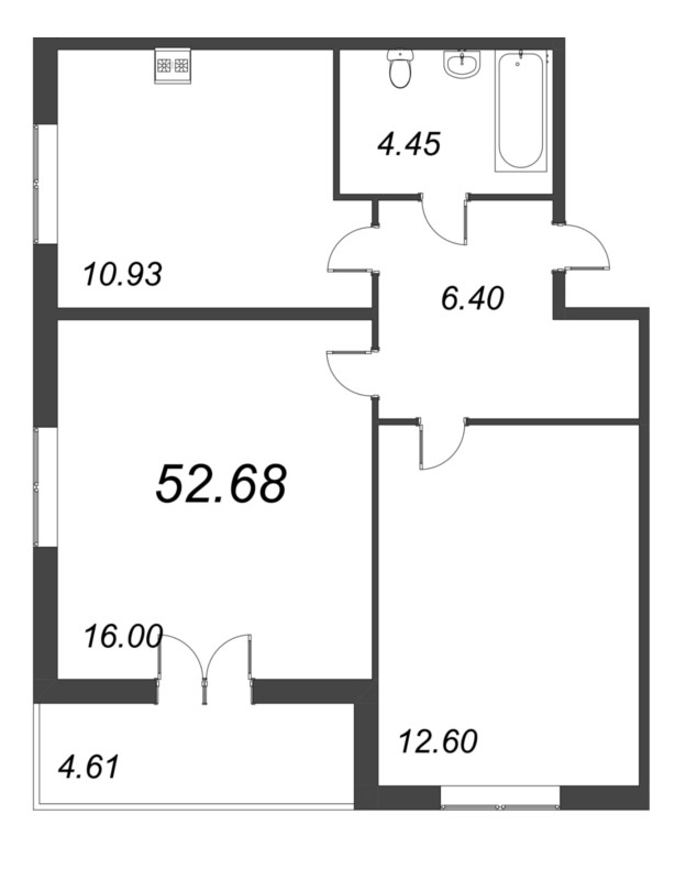 2 ккв 52,7 м²