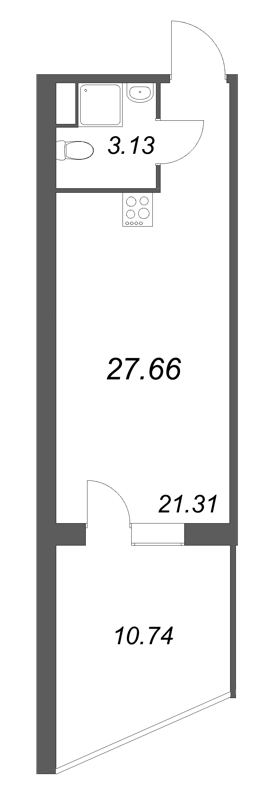 Студия 27,7 м²