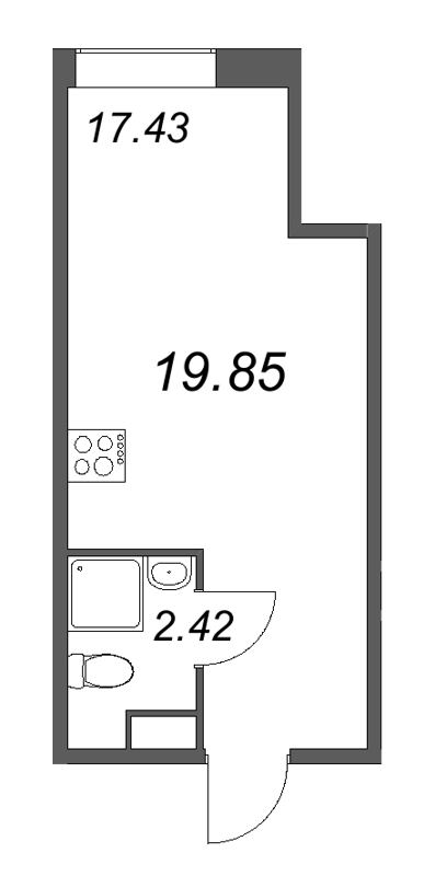 Студия 19,9 м²