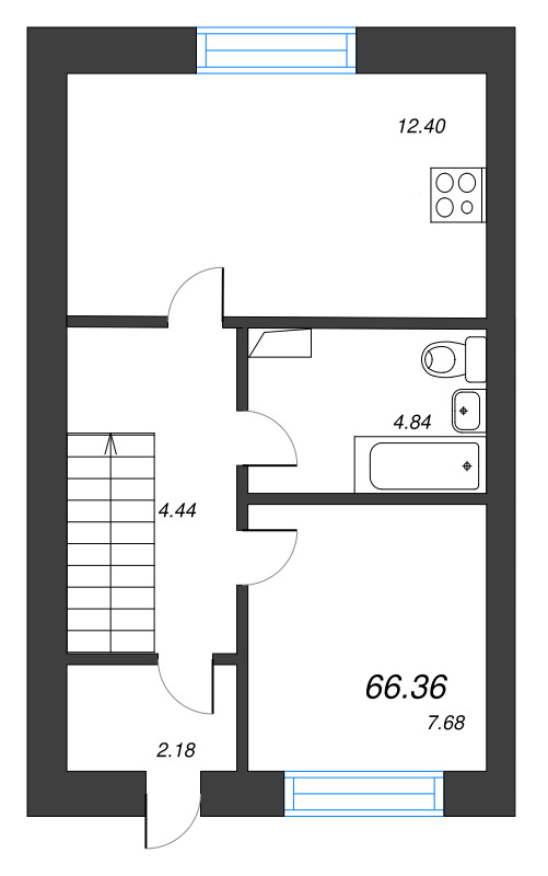3 ккв 66,4 м²
