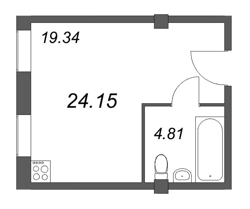 Студия 24,2 м²