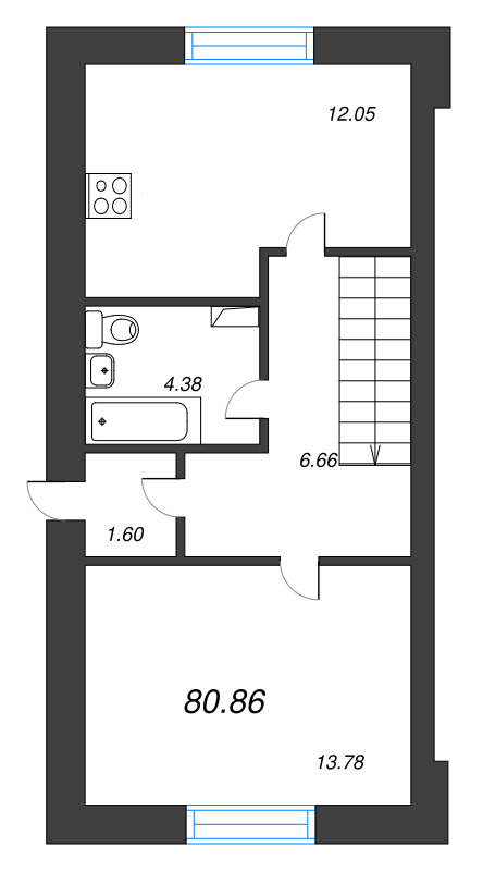 4 ккв 80,9 м²
