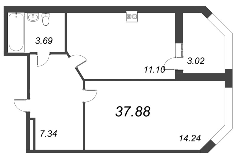 1 ккв 37,9 м²