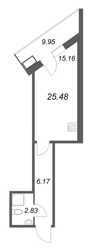 Студия 25,5 м²