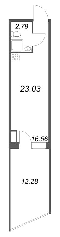 Студия 23 м²