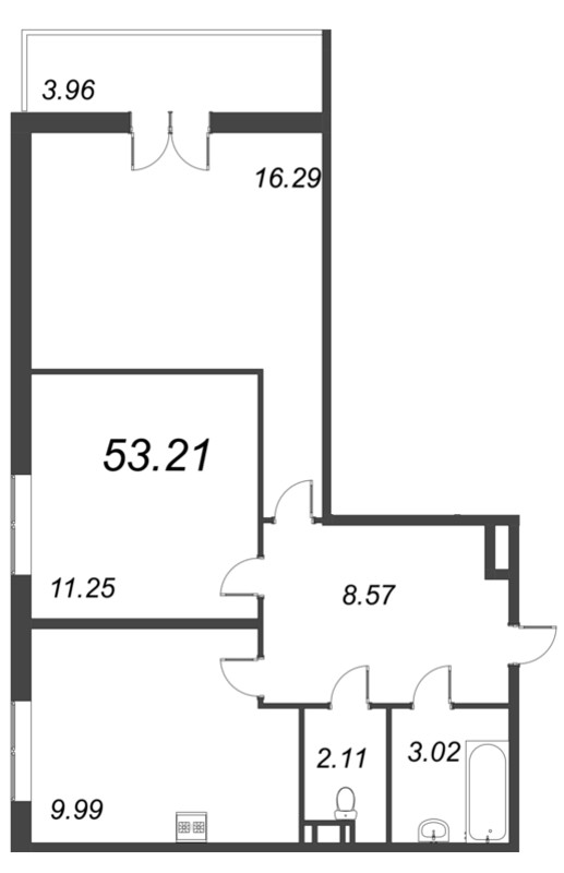 2 ккв 53,2 м²