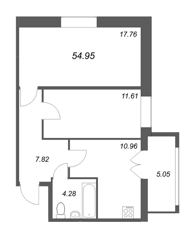 2 ккв 55 м²