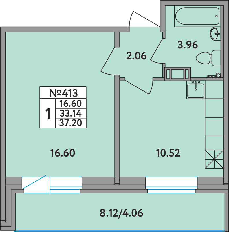1 ккв 37,2 м²