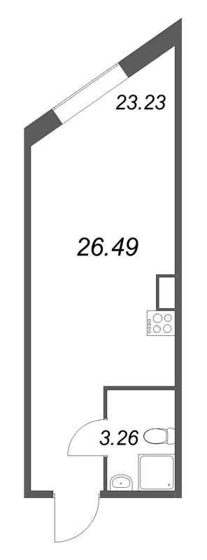 Студия 26,5 м²