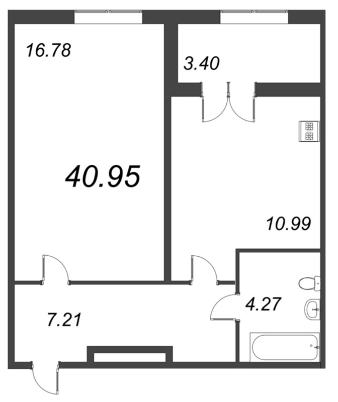1 ккв 41 м²