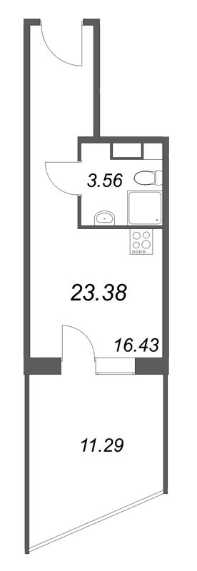 Студия 23,4 м²