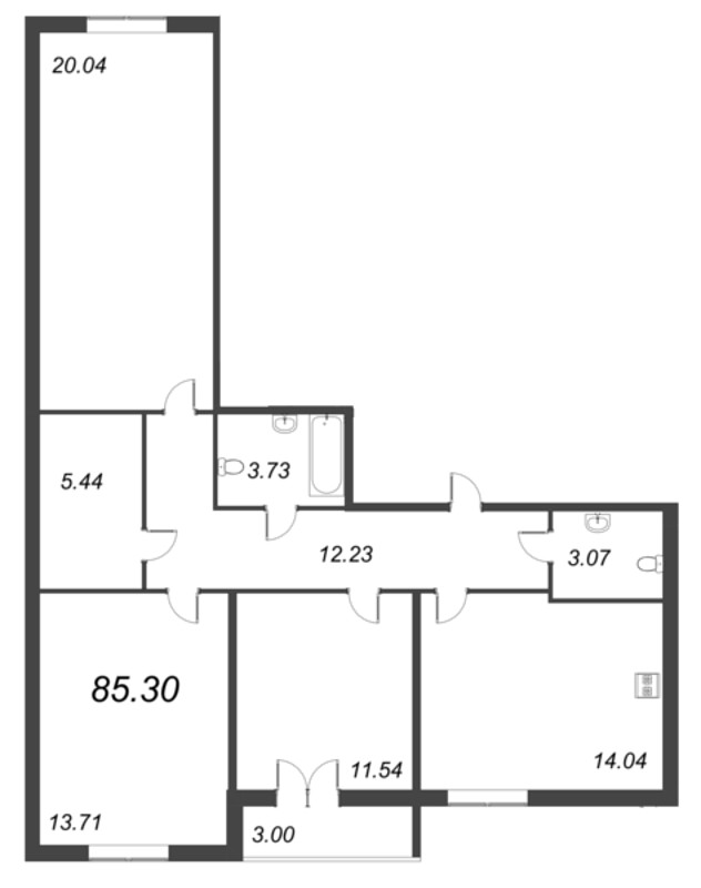 3 ккв 85,3 м²