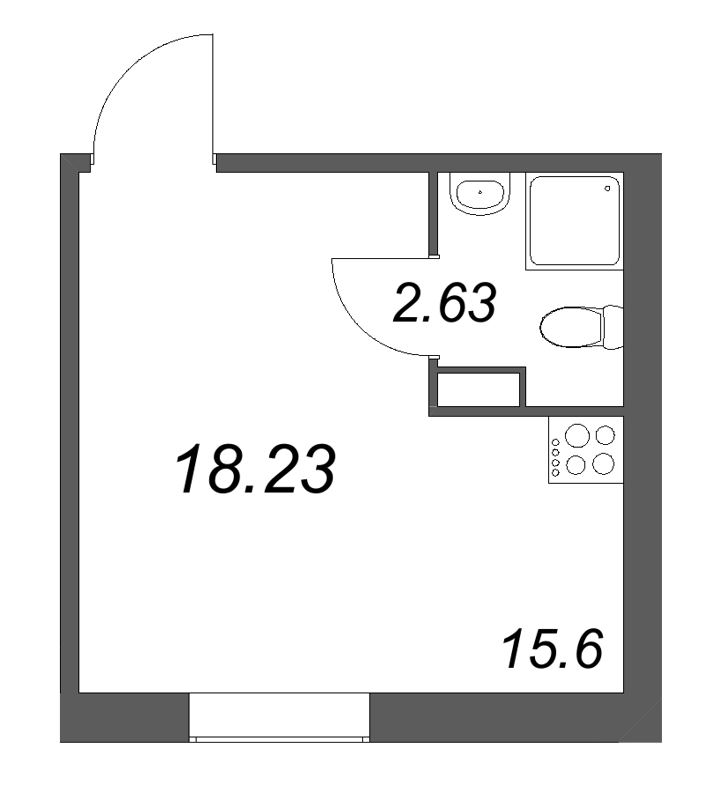 Студия 18,2 м²