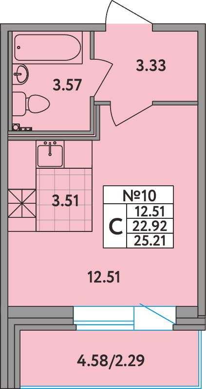 Студия 25,2 м²
