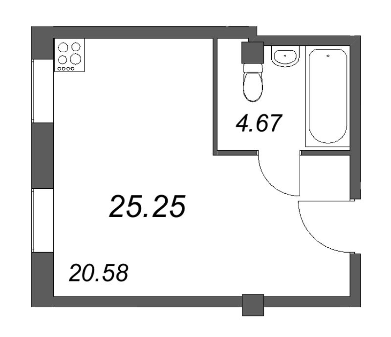 Студия 25,3 м²