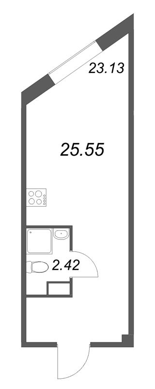 Студия 25,6 м²