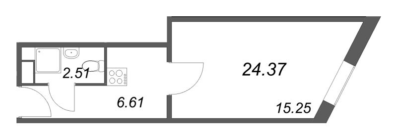 Студия 24,4 м²
