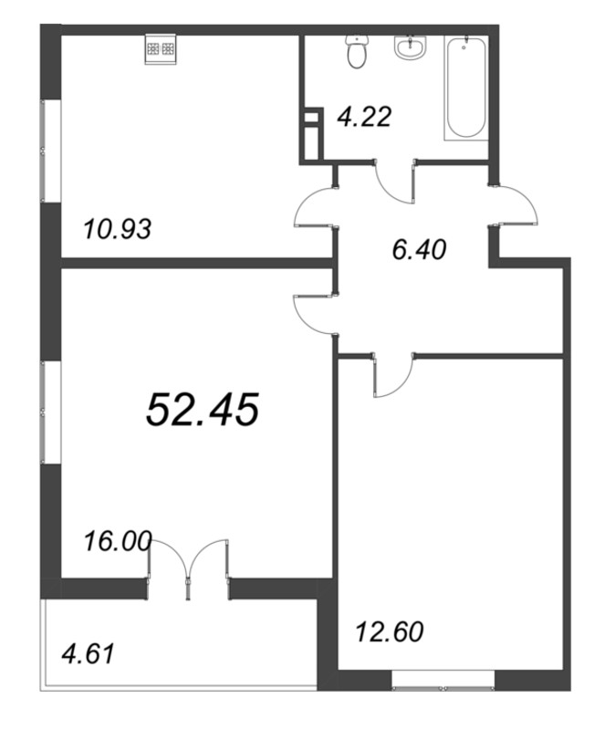 2 ккв 52,5 м²