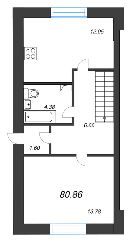 4 ккв 80,9 м²