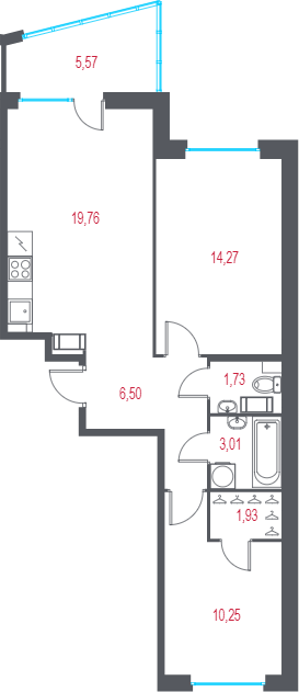 3 ккв (Евро) 59,1 м²