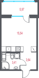 Студия 24,4 м²